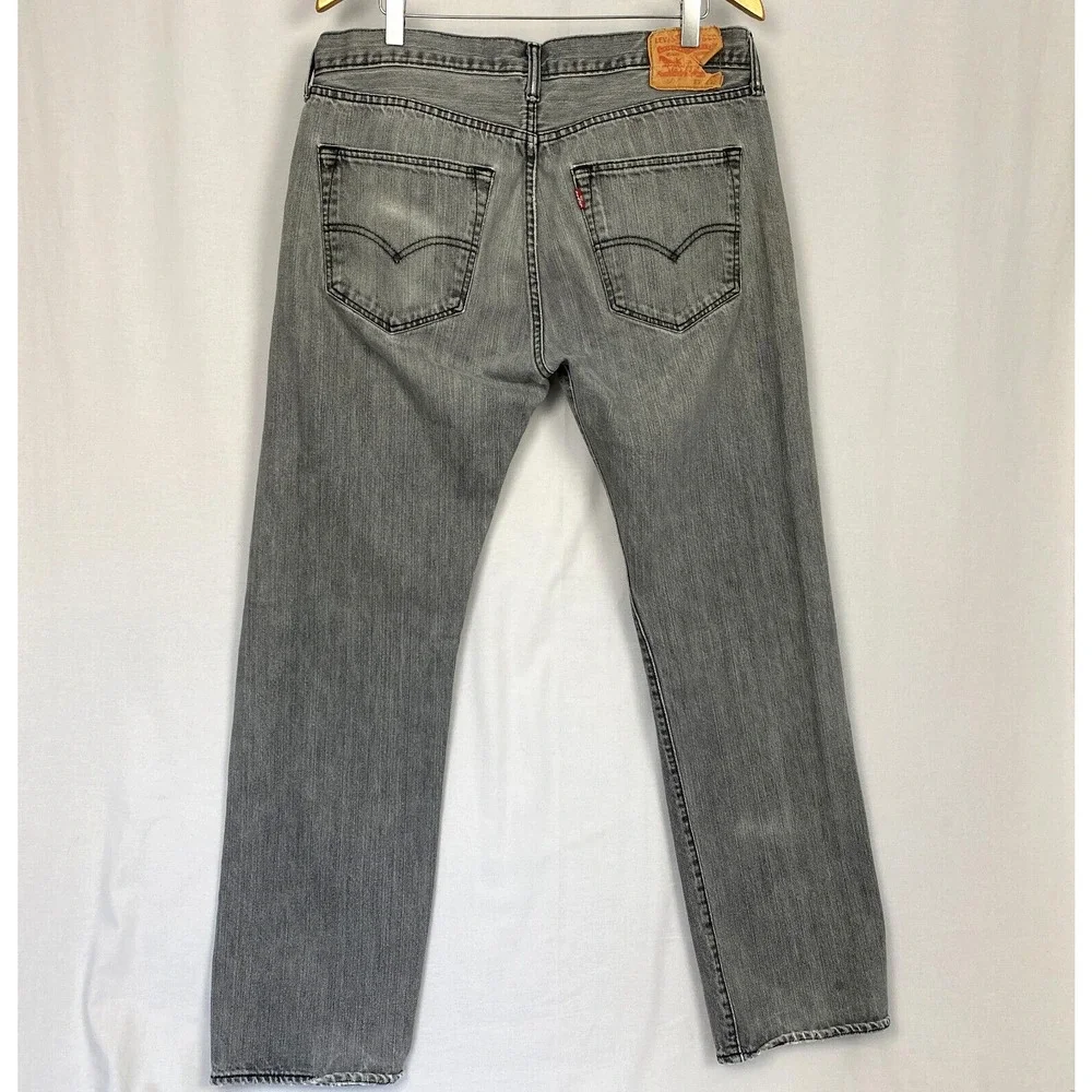 Levis 501 Jeans Mens 36x32 Gray Button‎ Fly 100% Cotton